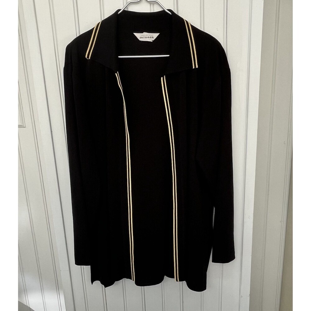 EXCLUSIVELY MISOOK XL Long Cardigan Sweater Metallic Office Career Capsule